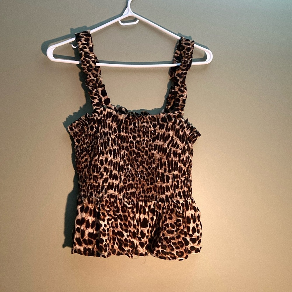Kaffe Leopard Print Sleeveless Top